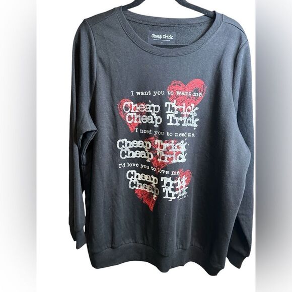 NWT Torrid Plus Size Black Cheap Trick Cozy Fleece Sweatshirt -Size XL - 14-16 - Picture 6 of 8